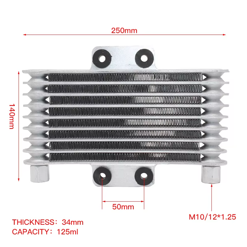 Motorcycle Oil Cooler Oil Engine Radiator Aluminum 125ml Cooling Radiators Um Renegade Commando Parts Motor Bike Radiator