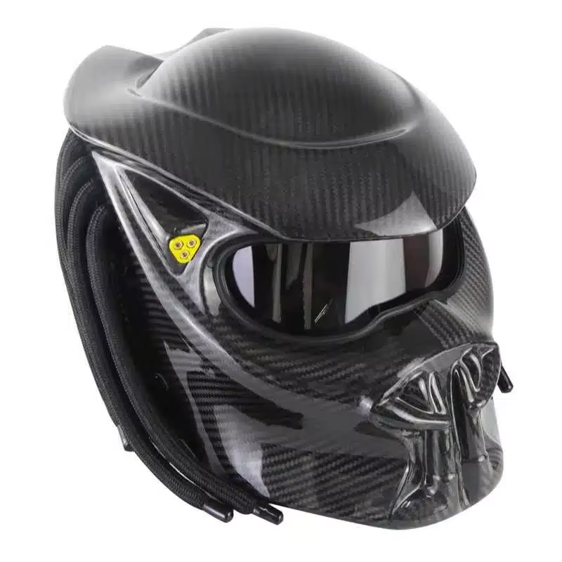 Motorcycle Full Face Helmet Stylish Safety off Road Helmet Front With Laser Light Carbon Fiber Vintage Motorcycle Head