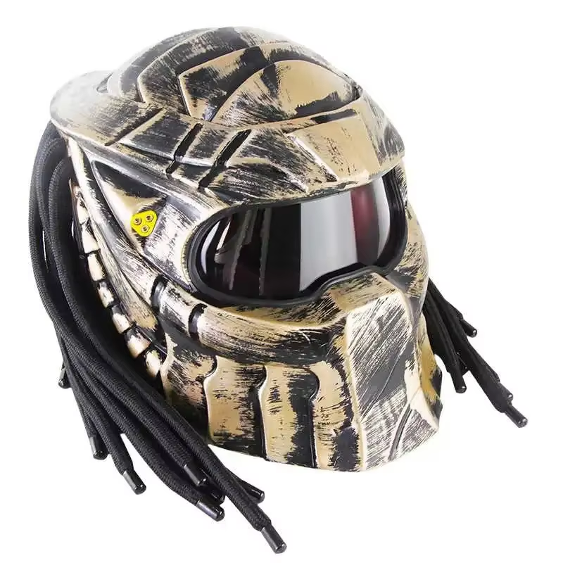 Motorcycle Full Face Helmet Stylish Safety off Road Helmet Front With Laser Light Carbon Fiber Vintage Motorcycle Head