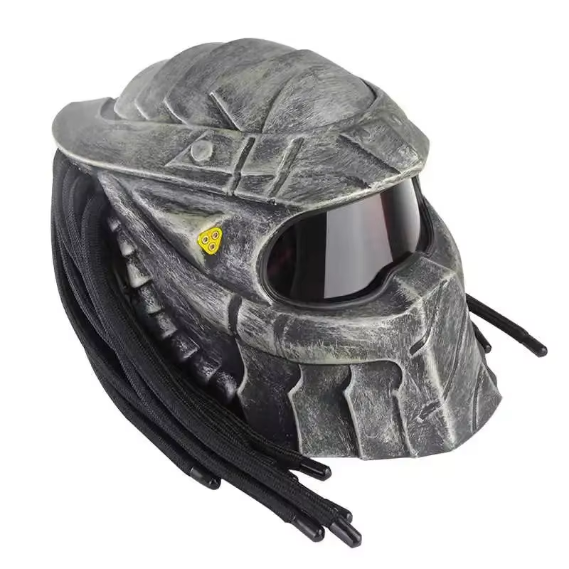 Motorcycle Full Face Helmet Stylish Safety off Road Helmet Front With Laser Light Carbon Fiber Vintage Motorcycle Head