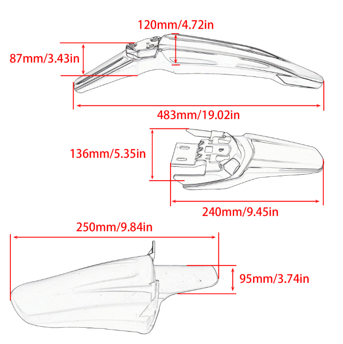 For Sur-Ron Frame Protection Plate About Surron Parts Light Bee Motorcycle Front Rear Wheel Mudguards Fender Electric Vehicle