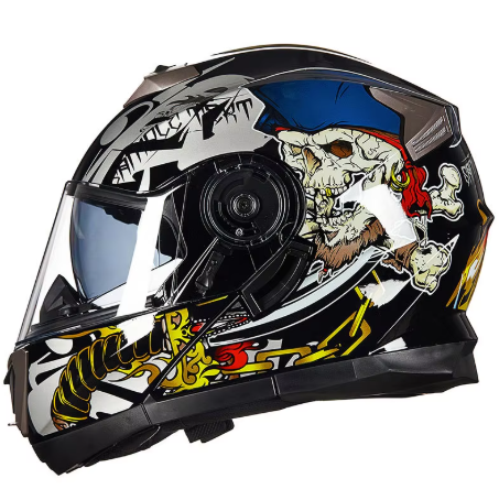 Motorcycle Helmet Full-coverage Personalized Cool Motorcycle Dual-lens Flip-up Helmet