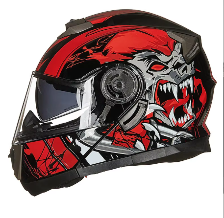 Motorcycle Helmet Full-coverage Personalized Cool Motorcycle Dual-lens Flip-up Helmet