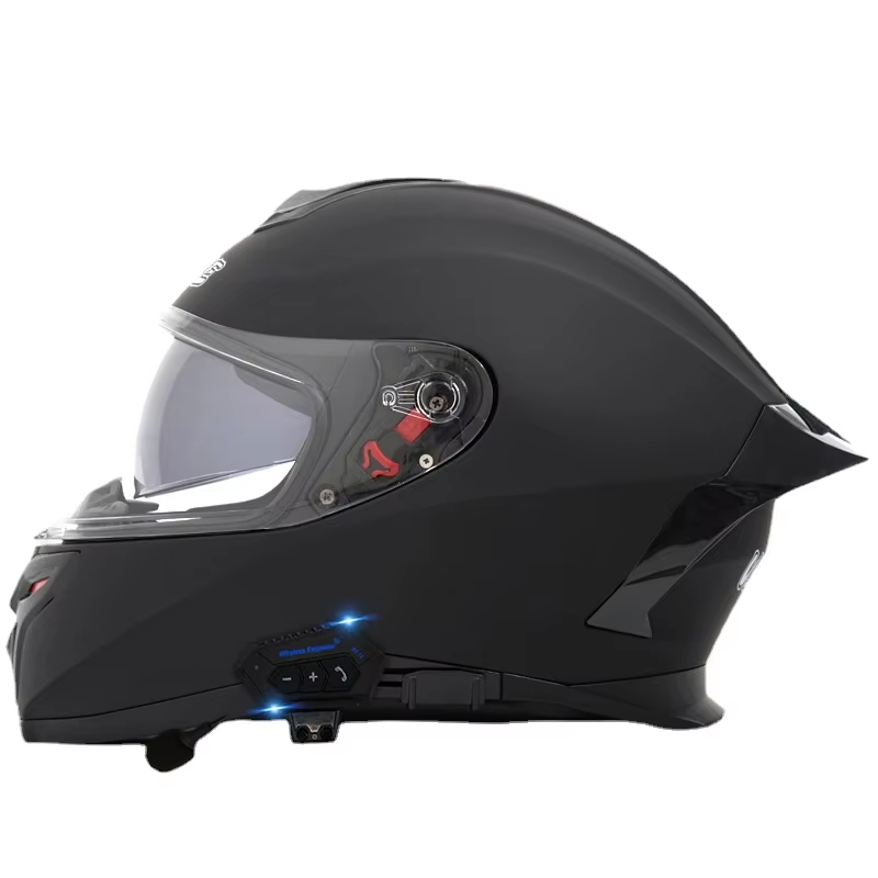 Motorcycle Helmet, Male and Female Large Tail Wing, Dual Lenses, Bluetooth Full Helmet, Motorcycle Off-road Helmet