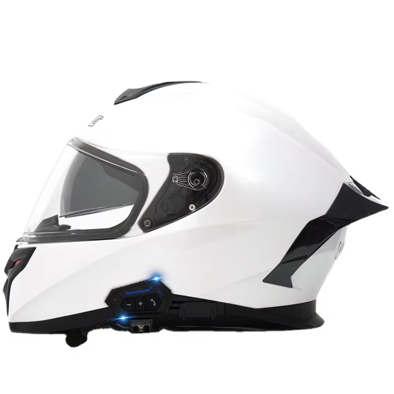 Motorcycle Helmet, Male and Female Large Tail Wing, Dual Lenses, Bluetooth Full Helmet, Motorcycle Off-road Helmet
