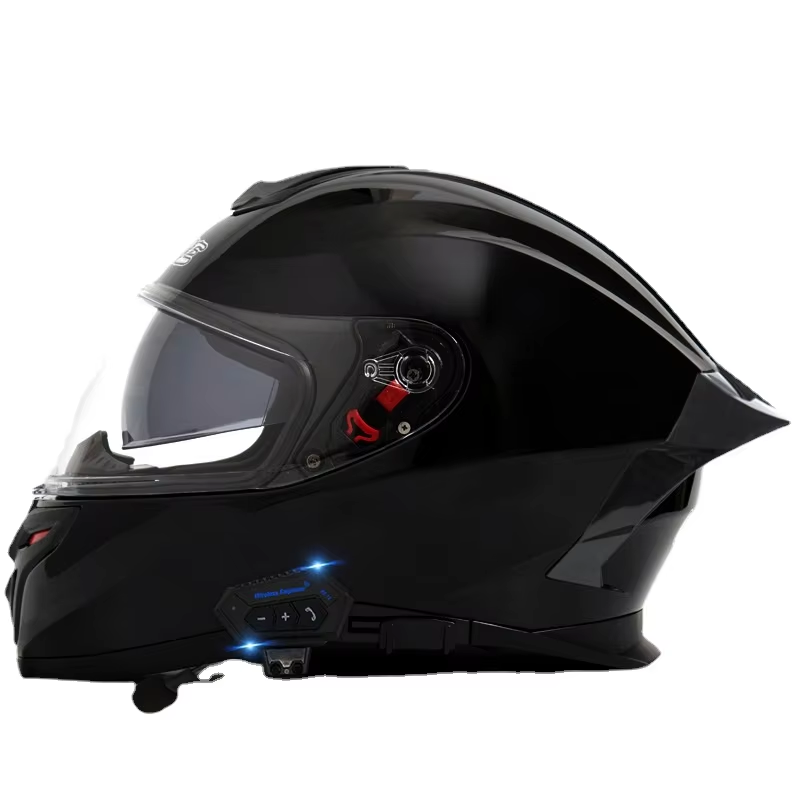 Motorcycle Helmet, Male and Female Large Tail Wing, Dual Lenses, Bluetooth Full Helmet, Motorcycle Off-road Helmet