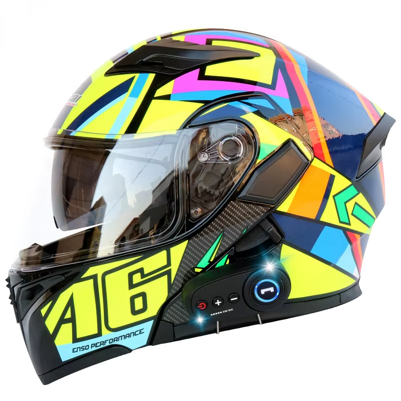 Electric Motorcycle Bluetooth Helmet Dual Lens Revealed Full-face Helmet Motorcycle Helmet With FM