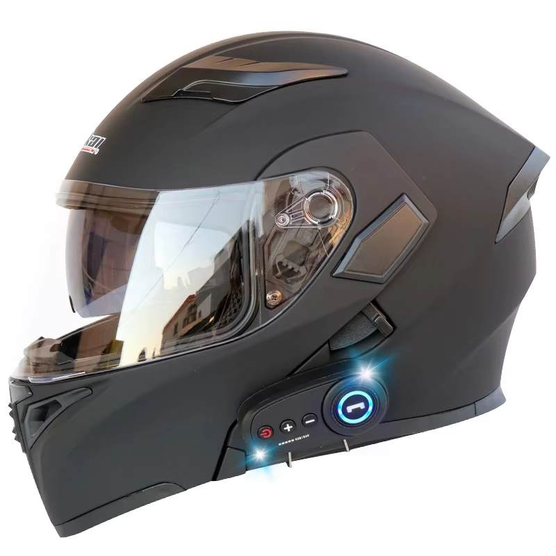 Electric Motorcycle Bluetooth Helmet Dual Lens Revealed Full-face Helmet Motorcycle Helmet With FM