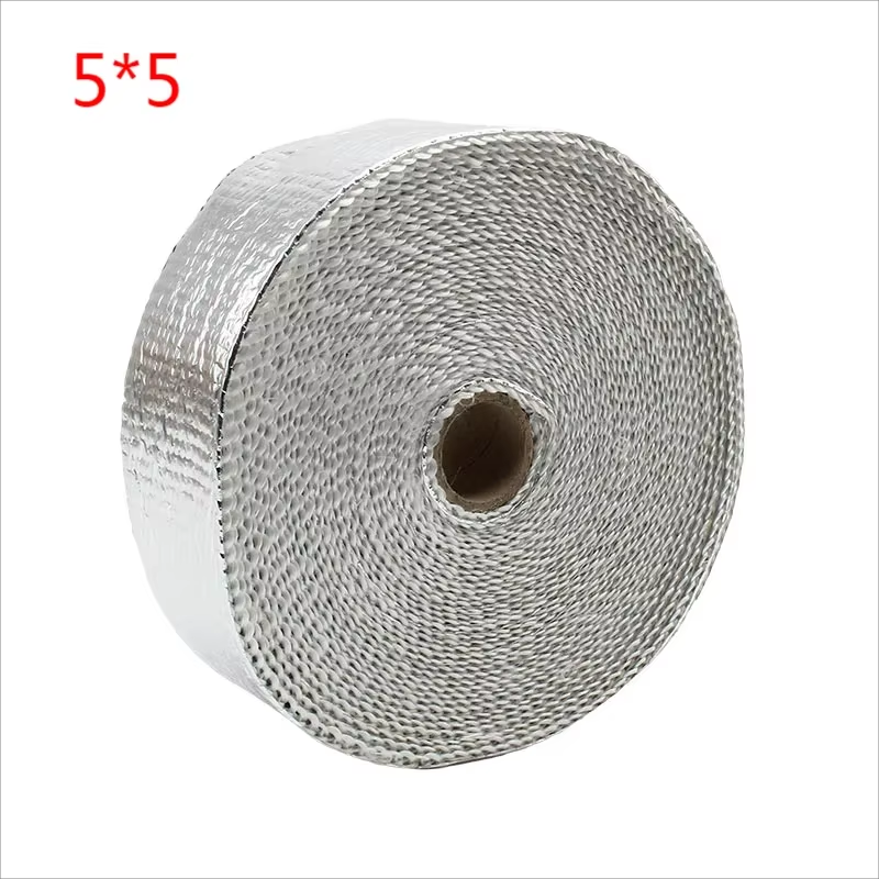 5cm*5m Motorcycle Motorbike Exhaust Thermal Tape Header Pipe Heat Wrap Tape Thermal Protection With Stainless Steel Ties
