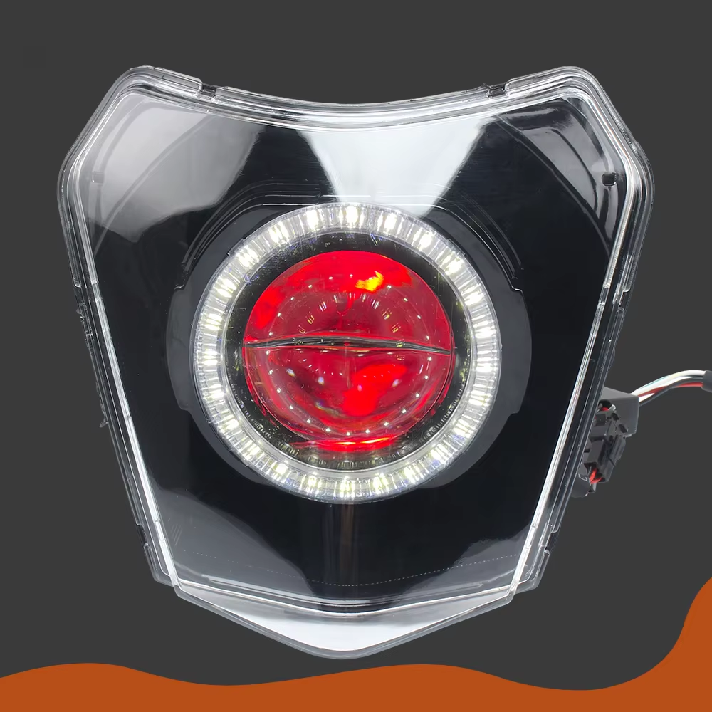 Motorcycle Headlight LED Plate Enduro Fairing for KTM EXC 250 300 Round Wick Headlamp Dirt Bike Motocross Supermoto Accessories