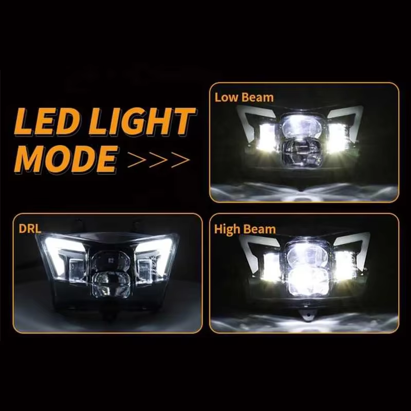 Motorcycle LED Headlight for Kawasaki D-Tracker 125 KLX125 150 2010-2016 KLX450R 2008-2021 Motocross Headlamp With Hi-Lo Beam