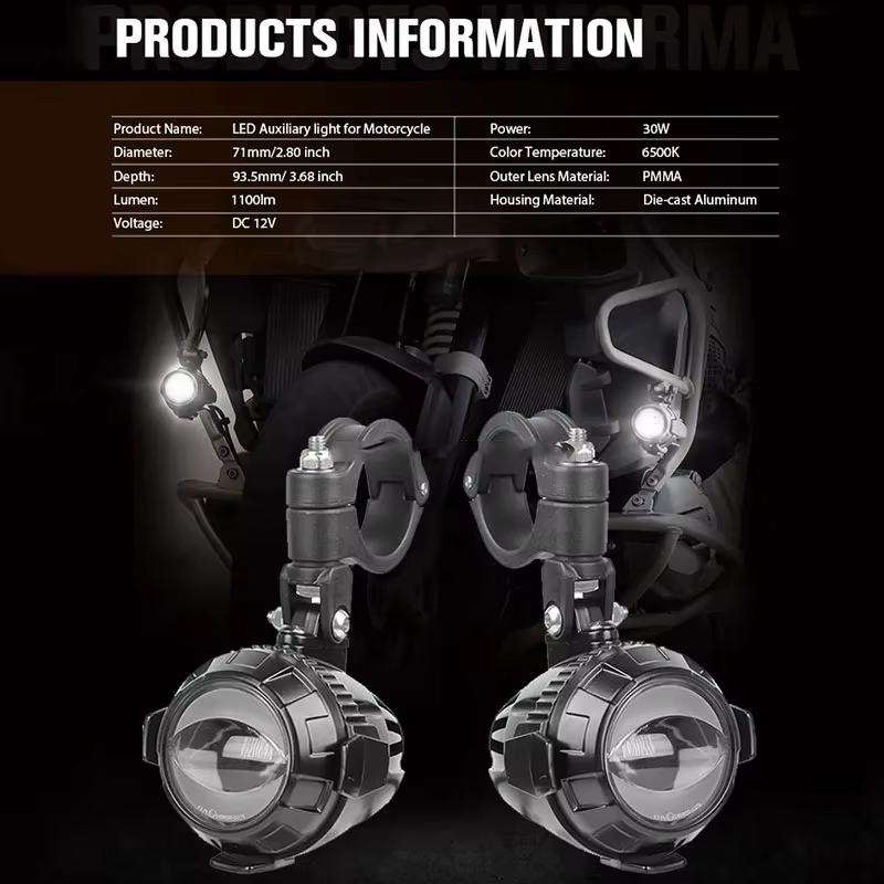 1 Pair Motorcycle LED Spotlight for BMW R1200GS F850GS 750GS 1250GS LC Adventure Front Spot Lamp Upgraded Auxiliary Light