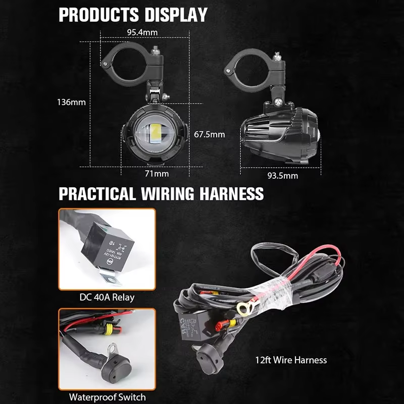 1 Pair Motorcycle LED Spotlight for BMW R1200GS F850GS 750GS 1250GS LC Adventure Front Spot Lamp Upgraded Auxiliary Light