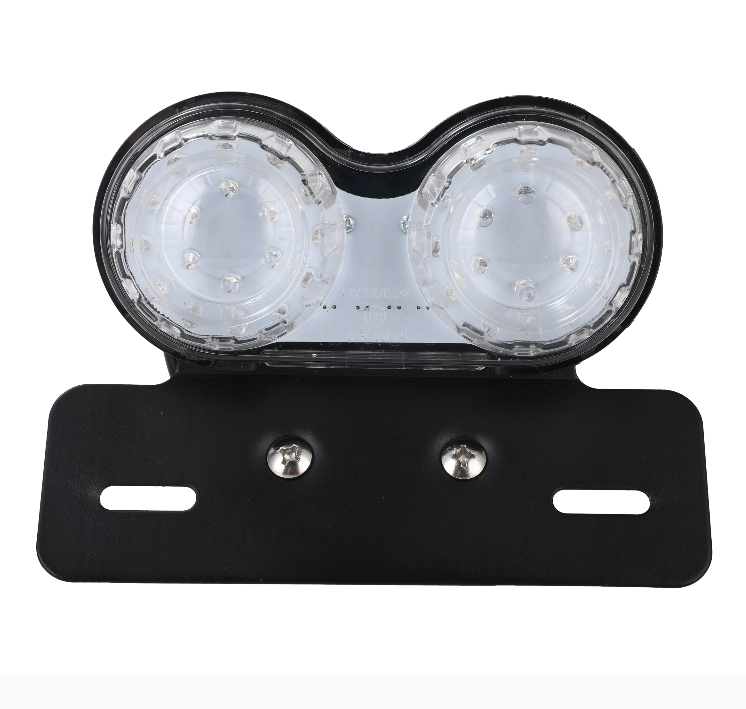 12V Universal Motorcycle Signal Lights Twin Dual Motorbike Taillight Rear Lamp LED Integrated Tail Light Twin Light License Plat