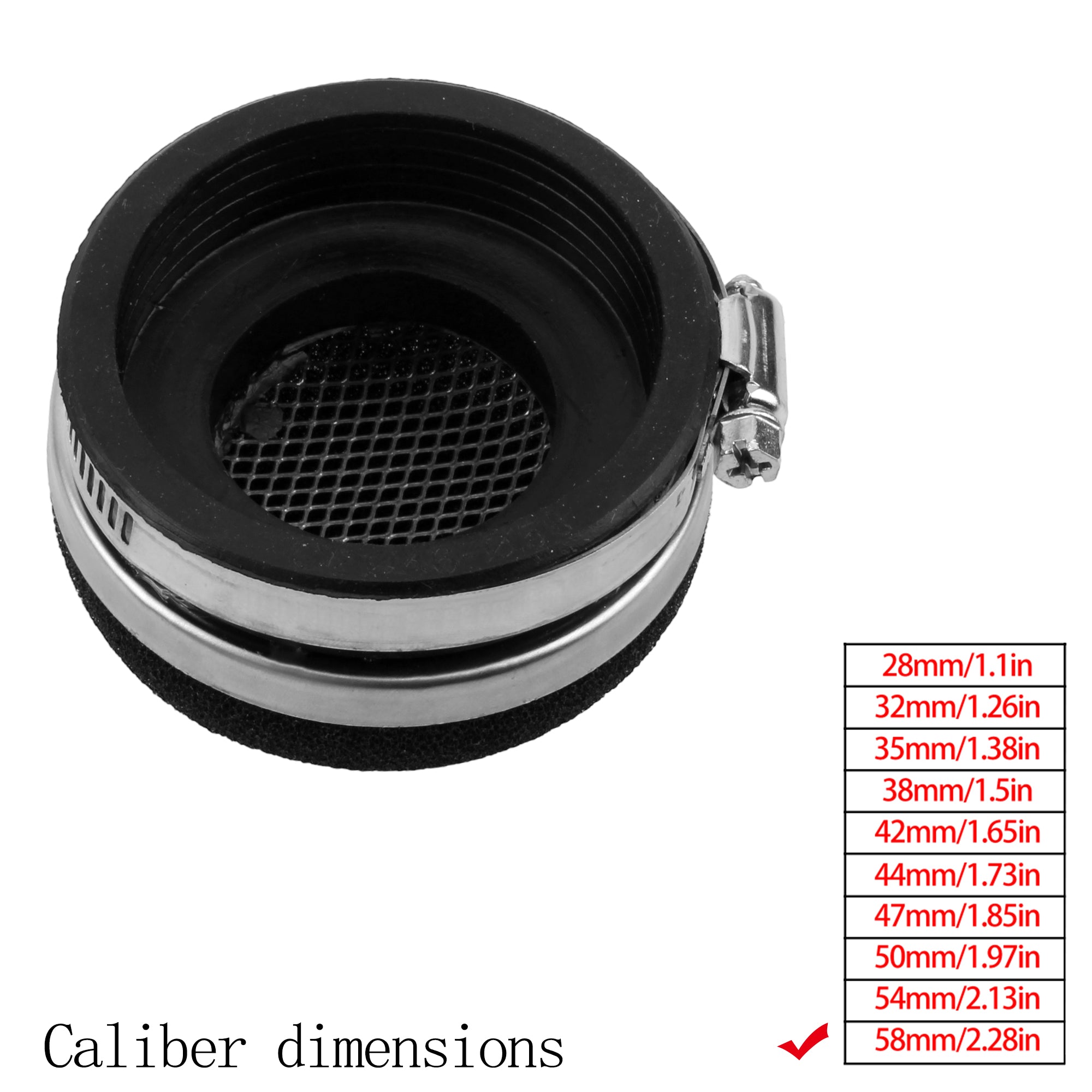 Motorcycle Motocross Scooter Black Red Sponge Cleaner Air Filter 2 Stroke Engine Parts 28/32/35/38/42/45/50/54/58MM