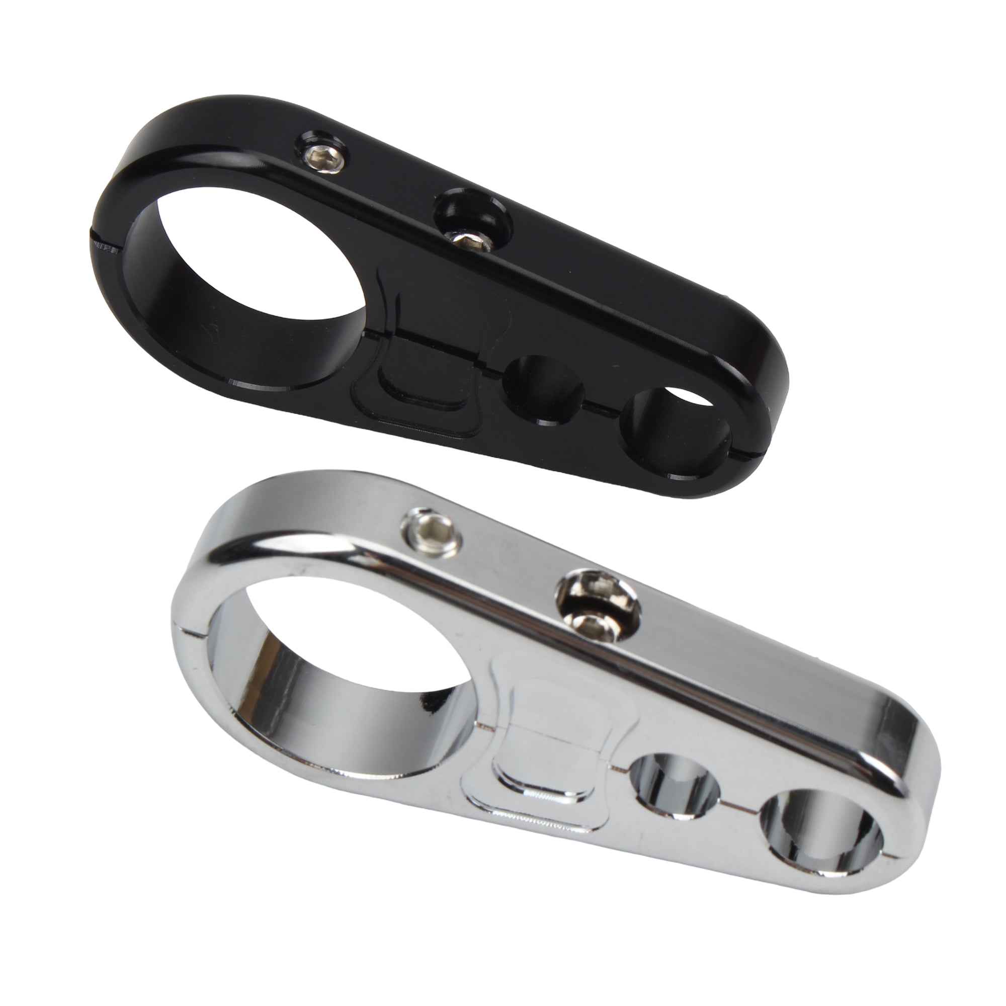 For Harley Cafe Racer Dyna Sportster Motorbike 1" 25mm Handlebar Clutch Cable Brake Line Clamp Fixed Clips Enduro