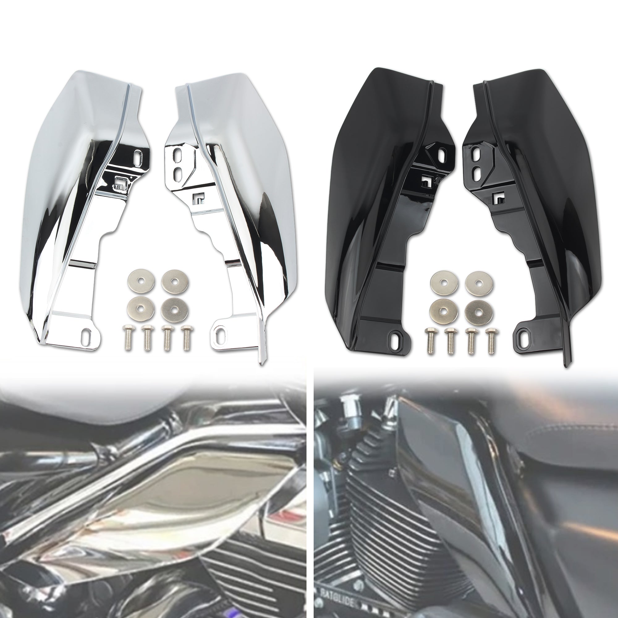 Motorcycle Mid-Frame Air Deflector Under Seat Engine Heat Shield for Harley Touring Street Electra Glide CVO Road King 2001-2022
