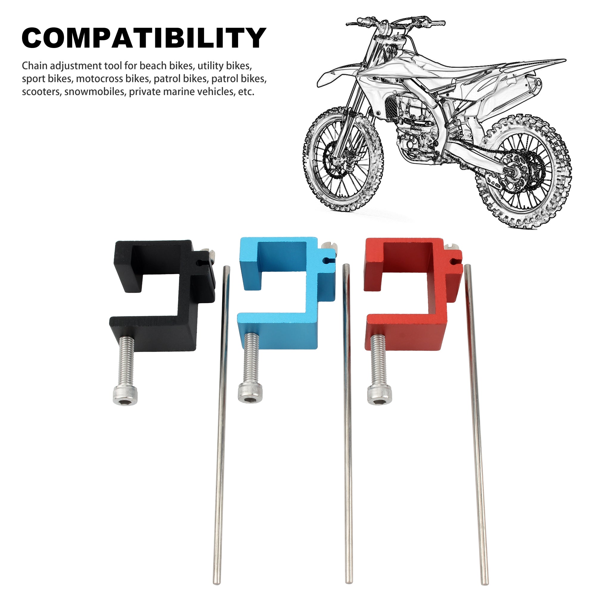 Universal ATV Motorbike Adjusting Chain Alignment Motorcycle Chain Alignment Tool for KTM Honda Kawasaki BMW