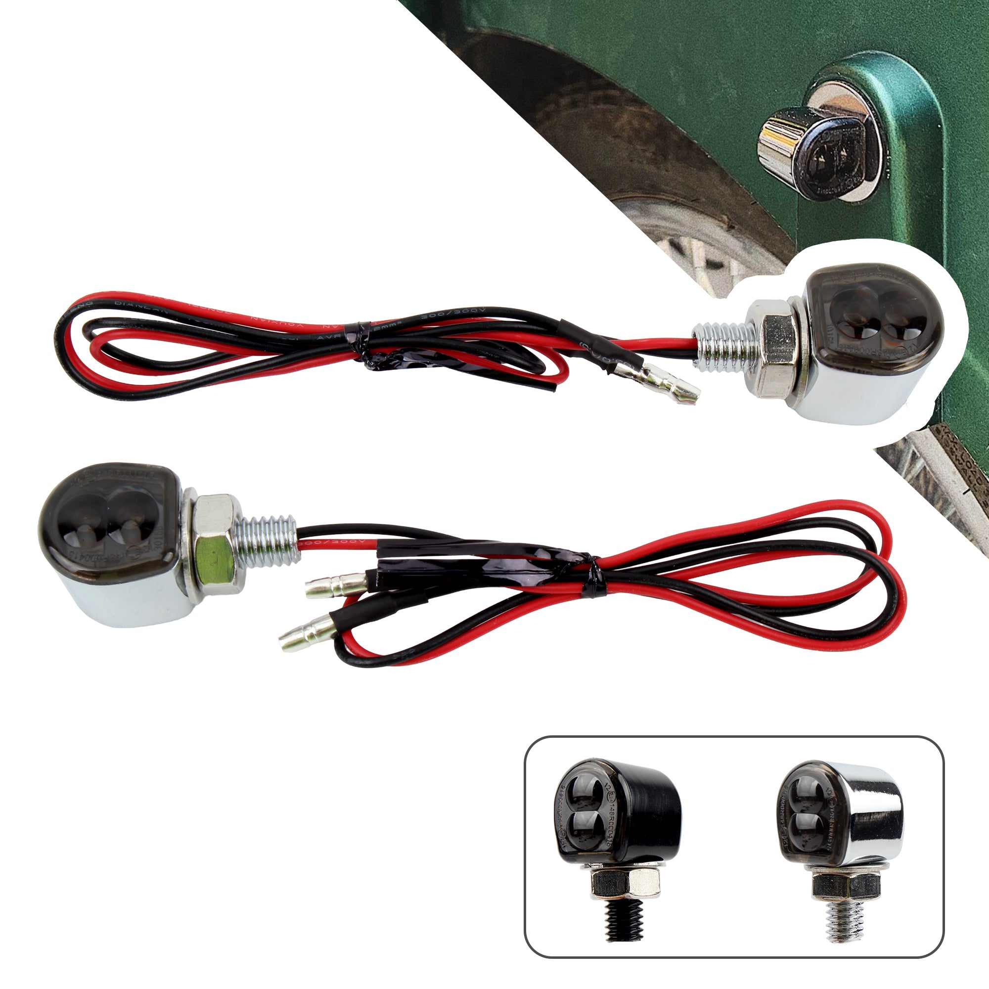 8mm Motorcycle Mini Led Turn Signal Indicators Blinker Lights Motorbike Flasher Signal Lamp For Harley Cafe Racer