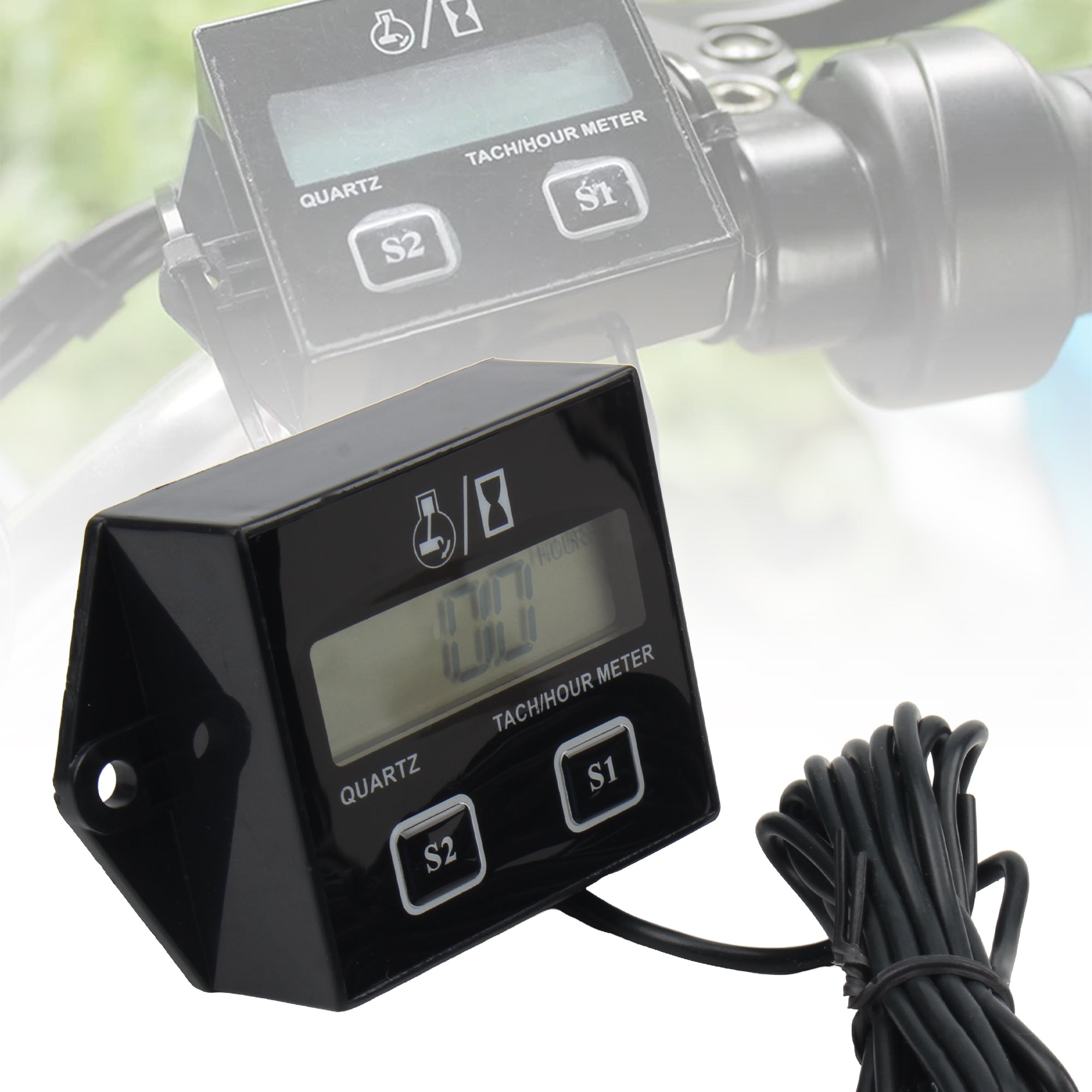 Motorbike 2-Stroke 4-Stroke Digital Engine Tach Hour Meter Tachometer Gauge Inductive Display Dirt Pit Bike Motorcycle Parts