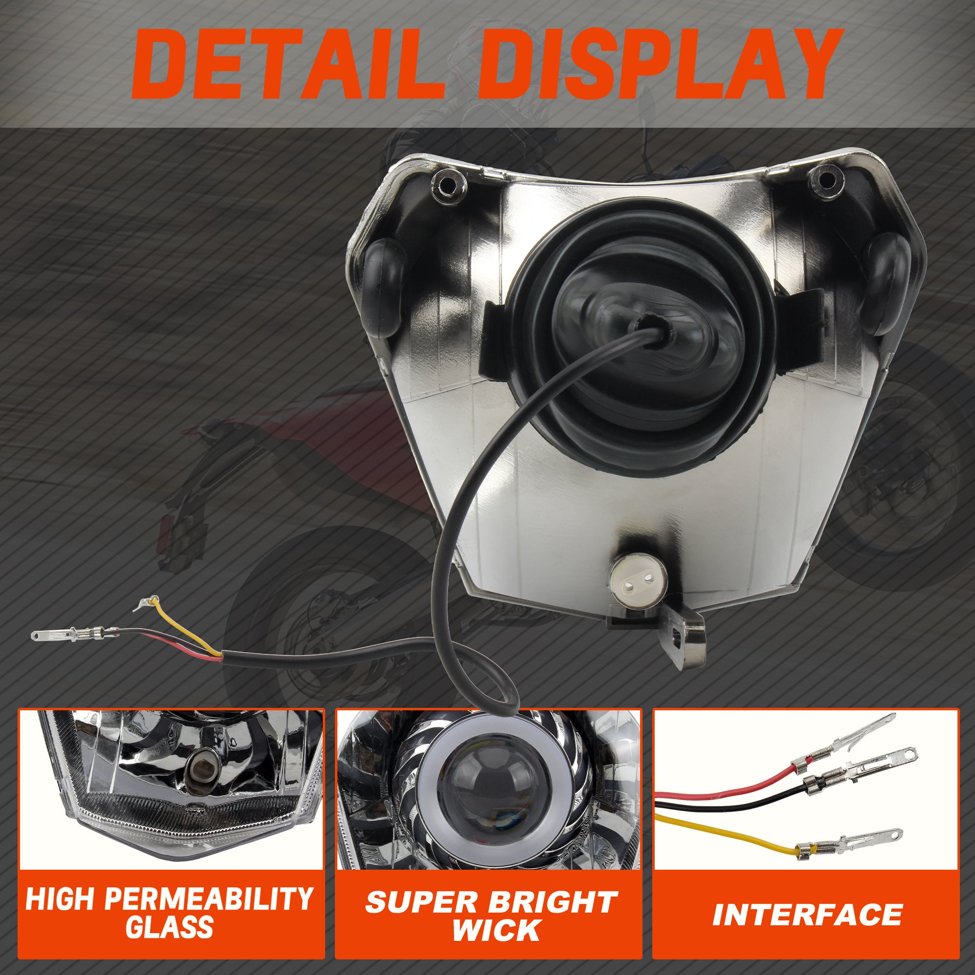 For KTM LED Motorcycle Headlight Headlamp EXC EXCF SXF SX XC XCW XCF XCFW 125 250 300 350 450 Dit Bike Accessories Enduro