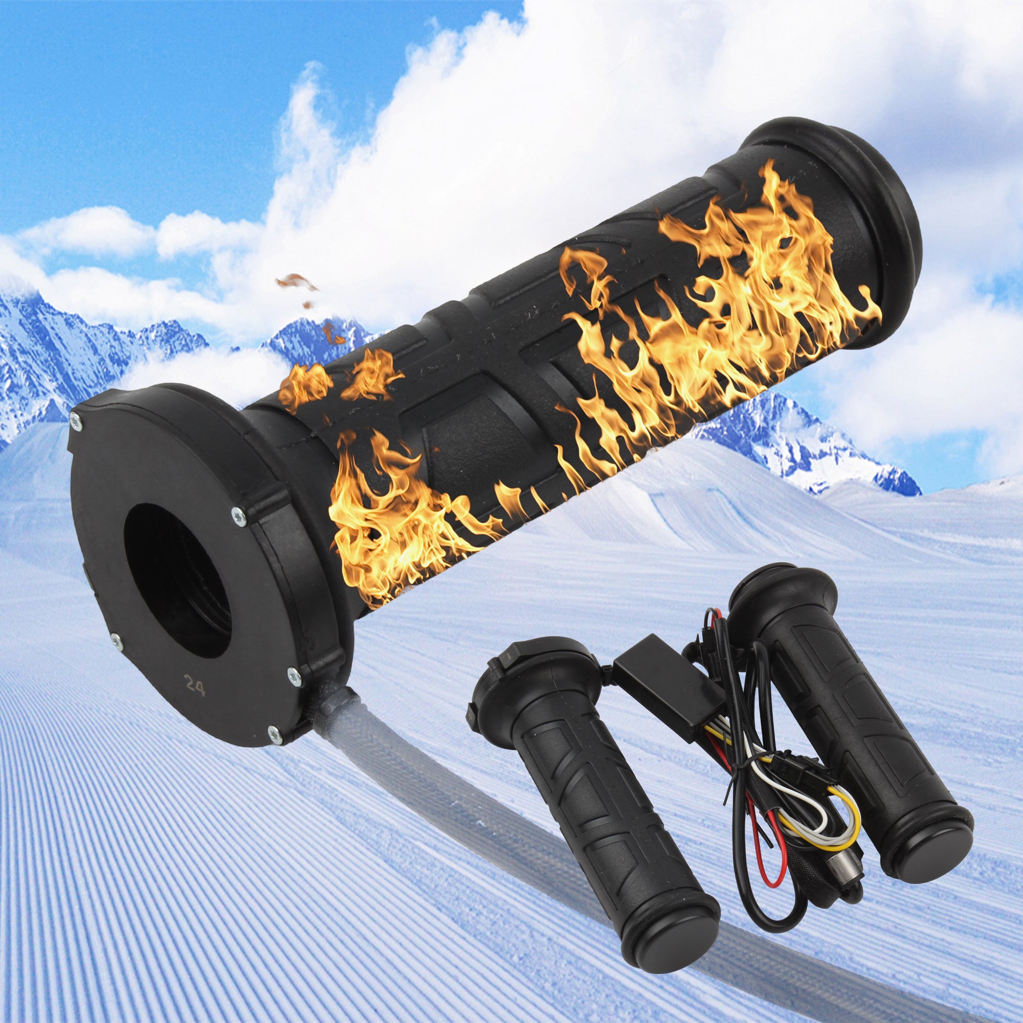 Universal Motorcycle Motorbike Hand Heated Grips Warmers Adjust Temperature Hot Handlebar for KTM Honda Suzuki Kawasaki Yamaha