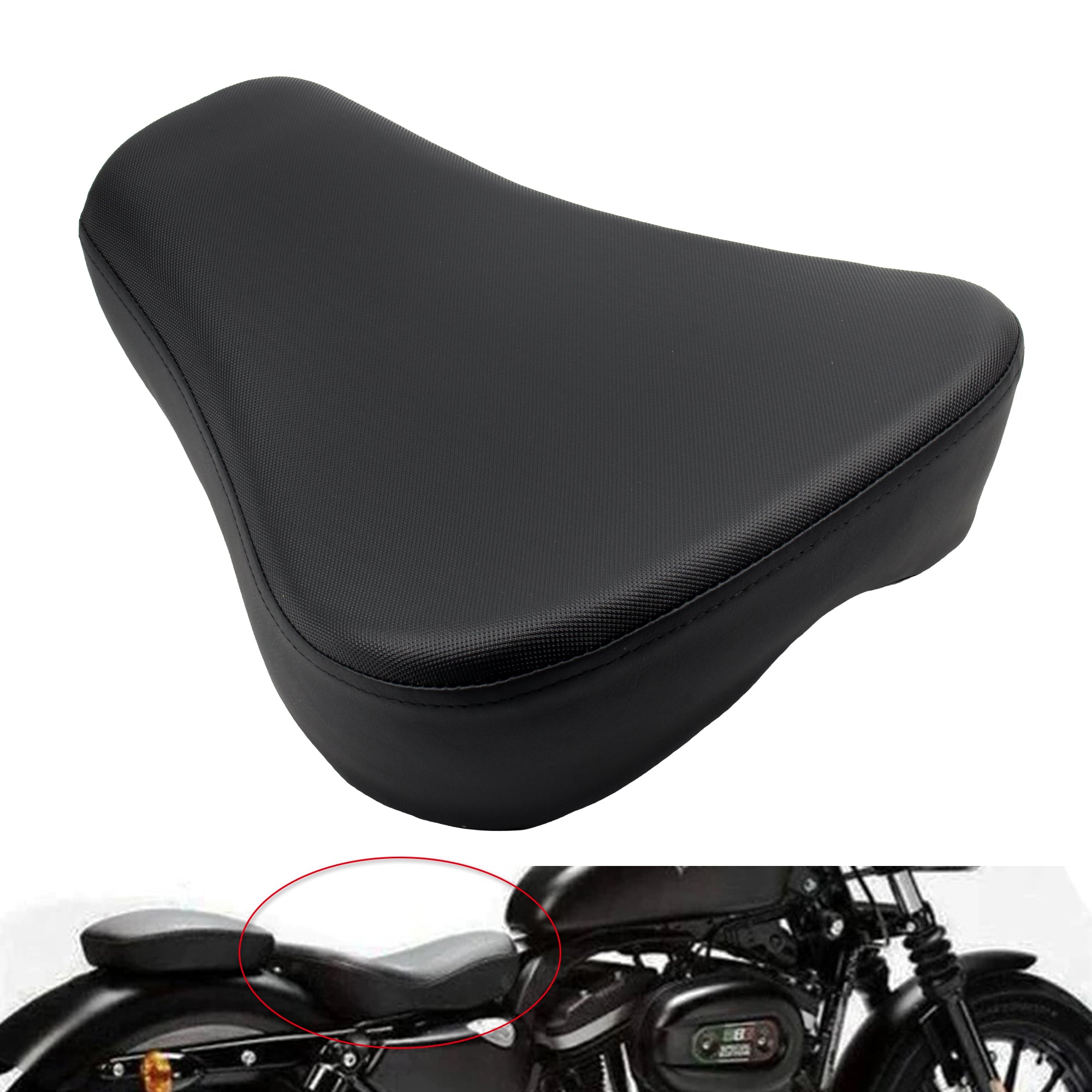 2004-2015 Motorcycle Front Driver Rider Solo Seat Cushion for Harley Sportster XL1200 X48 Moto Black Cushion Pad Enduro