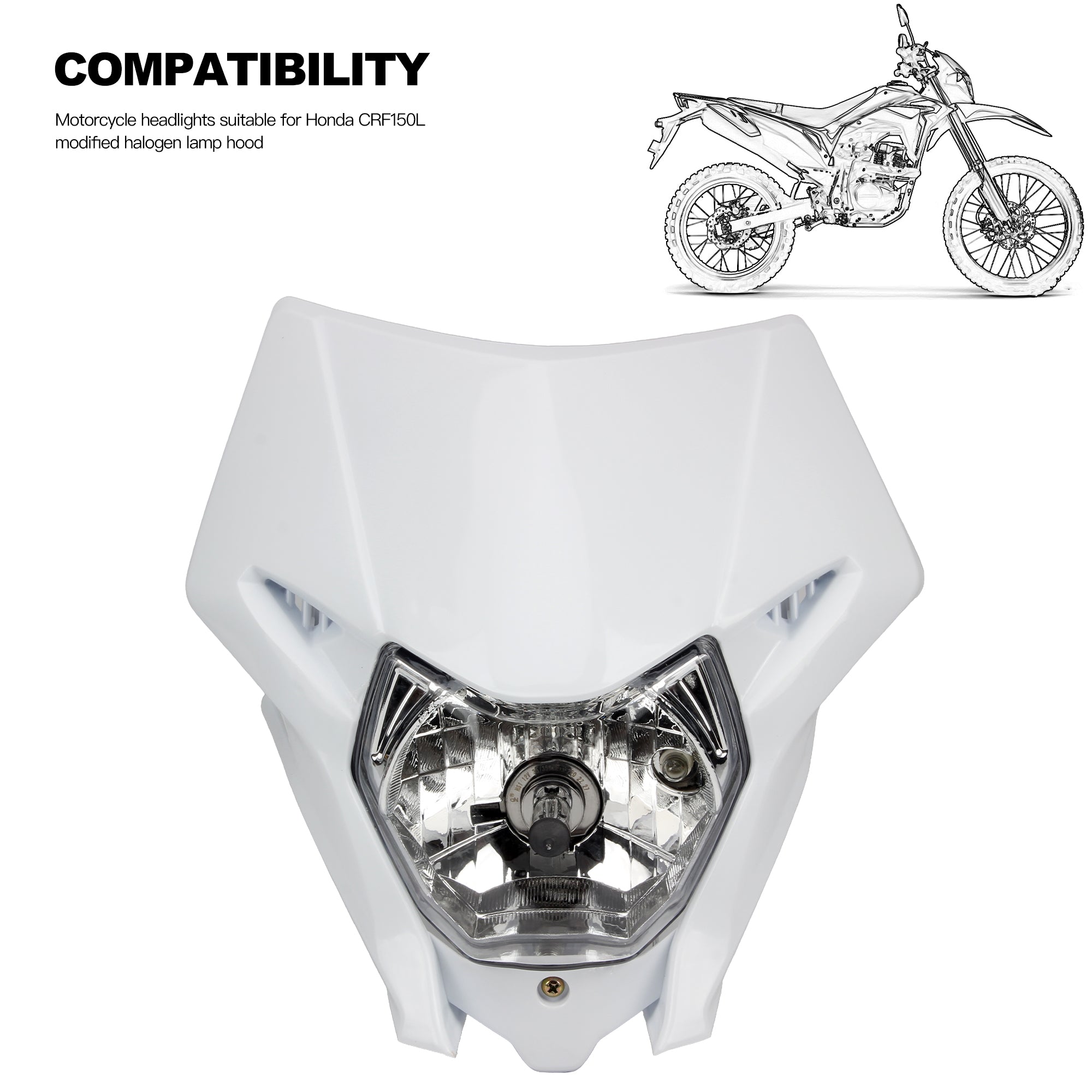 Motorcycle Halogen Headlight Plate for Honda CRF150L for KTM EXC EXCF SXF XC XCW XCF MX Supermoto Dirt Bike Enduro