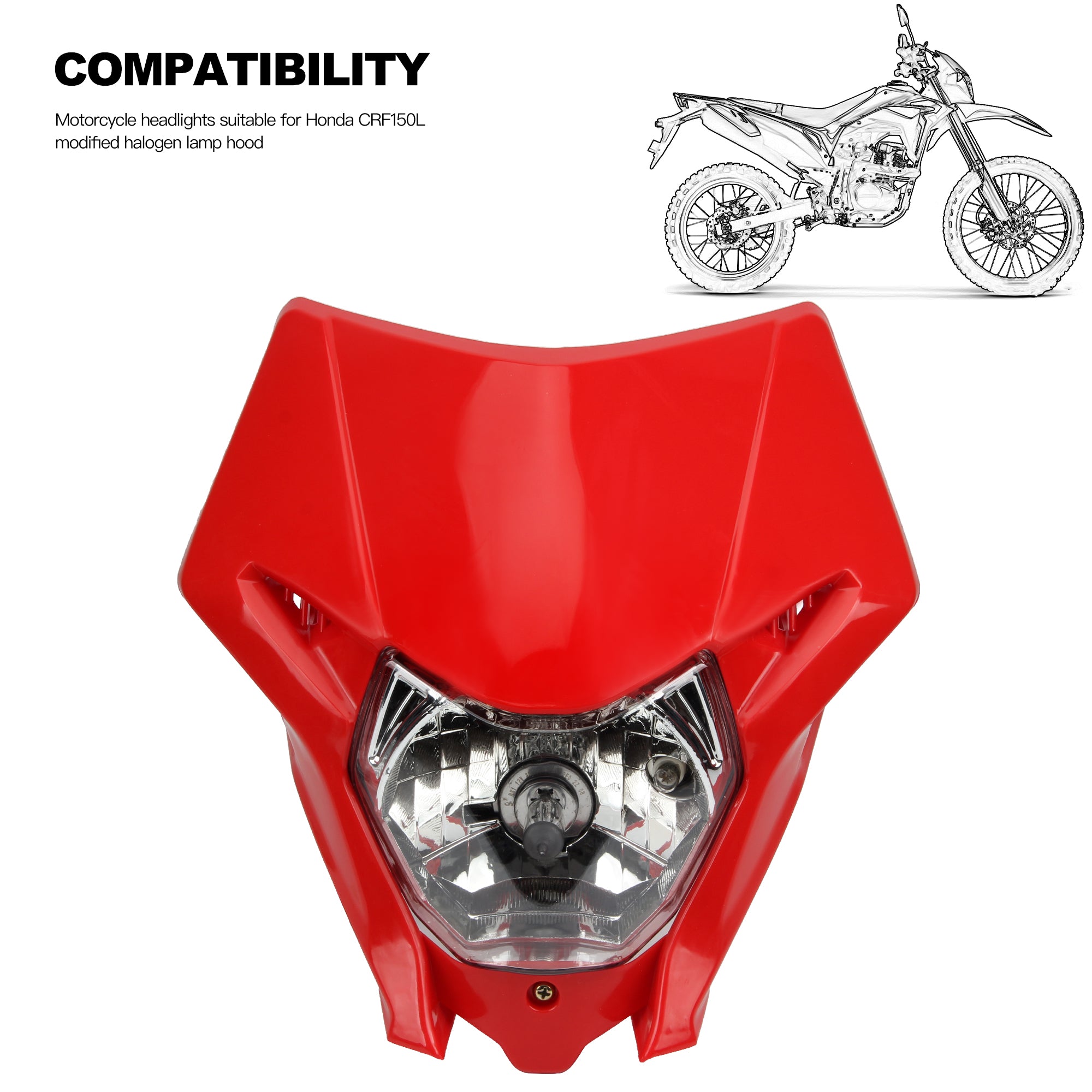 Motorcycle Halogen Headlight Plate for Honda CRF150L for KTM EXC EXCF SXF XC XCW XCF MX Supermoto Dirt Bike Enduro