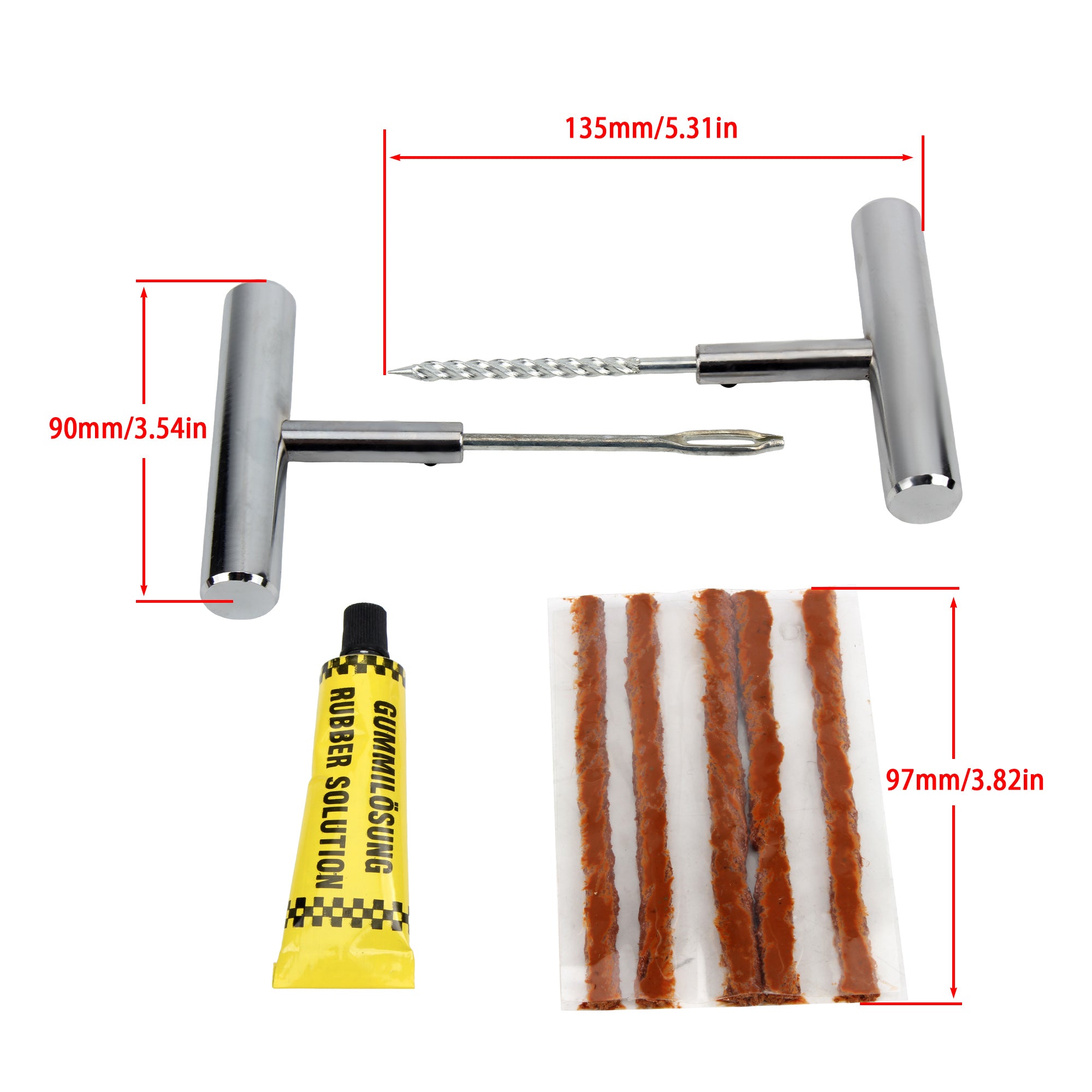 Universal Motorcycle Tire Repair Tools Set Dirt Pit Bike Rubber Strips Tubeless Tyre Puncture Studding Plug Tire Repair Tool