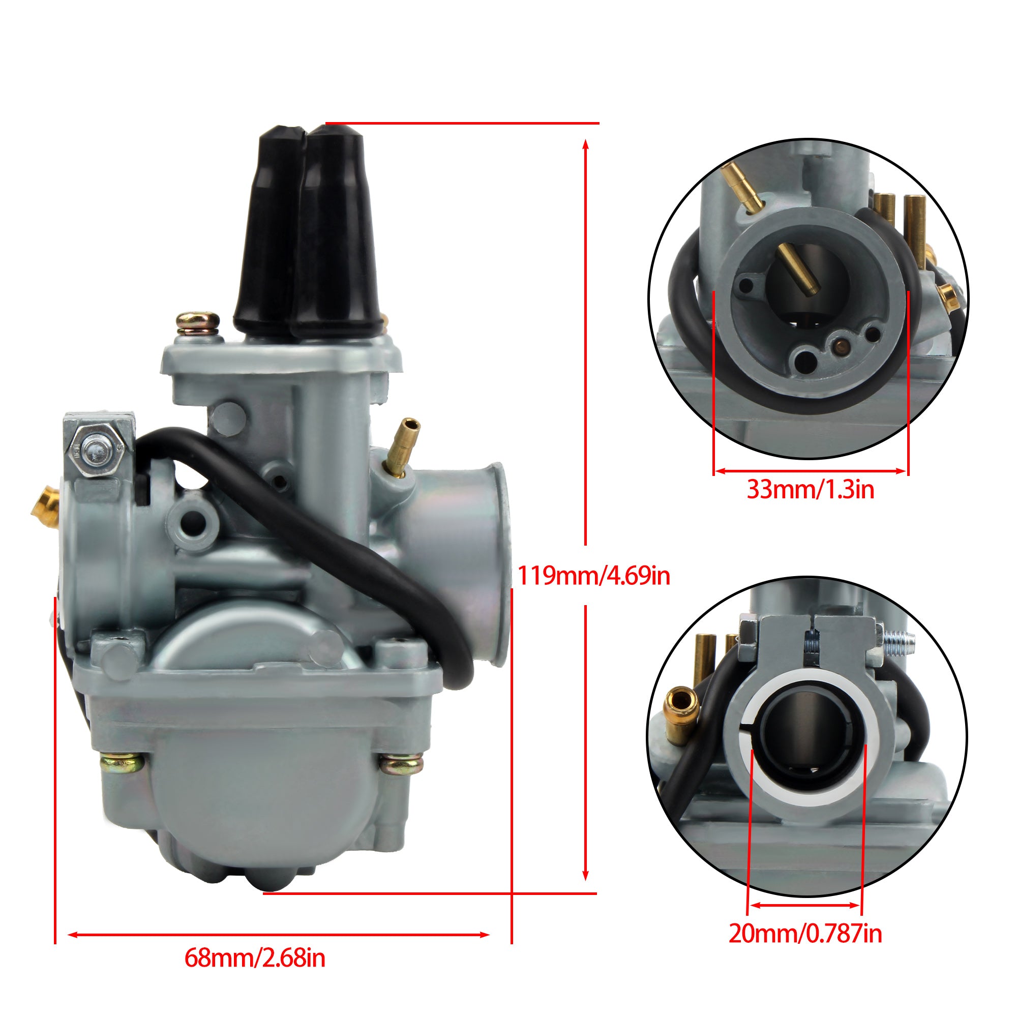 Motorcycle Carburetor Replacement for Yamaha PW80 Y-Zinger PY80 1983 to 2006 Fuel System Carb Motorbike Modified Parts Tuning