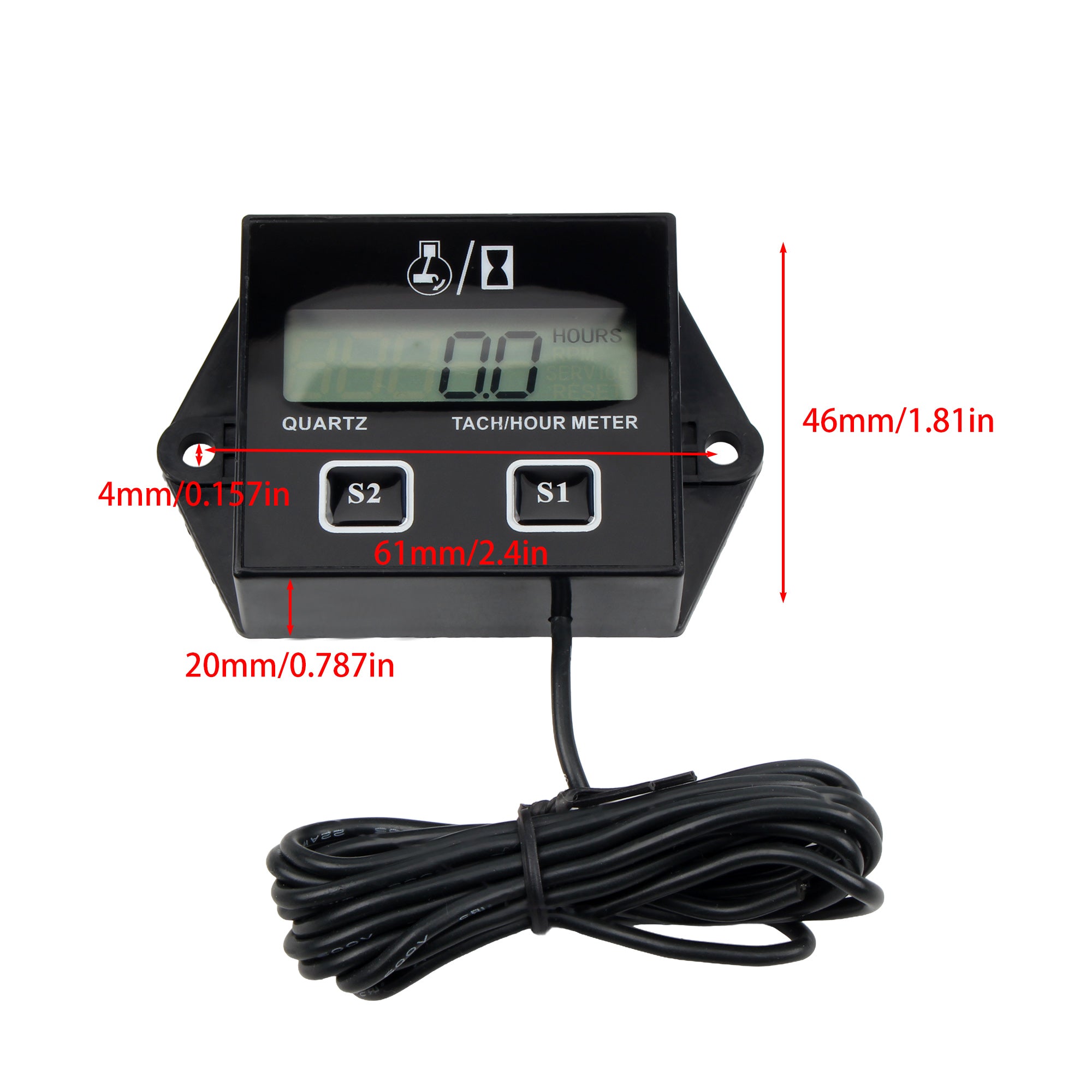 Motorbike 2-Stroke 4-Stroke Digital Engine Tach Hour Meter Tachometer Gauge Inductive Display Dirt Pit Bike Motorcycle Parts