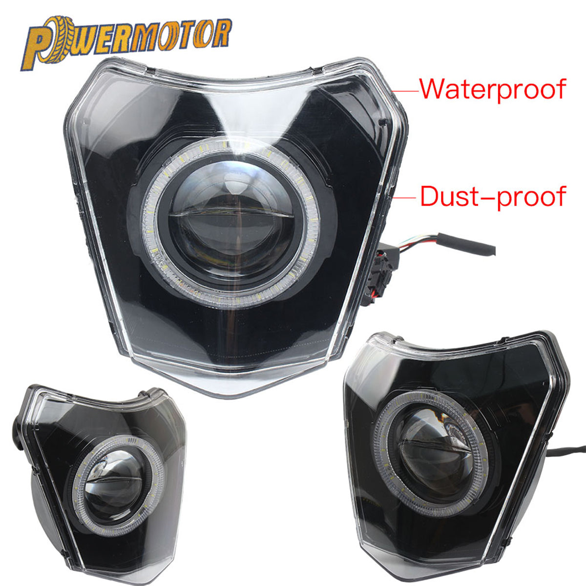 Motorcycle Headlight LED Plate Enduro Fairing for KTM EXC 250 300 Round Wick Headlamp Dirt Bike Motocross Supermoto Accessories