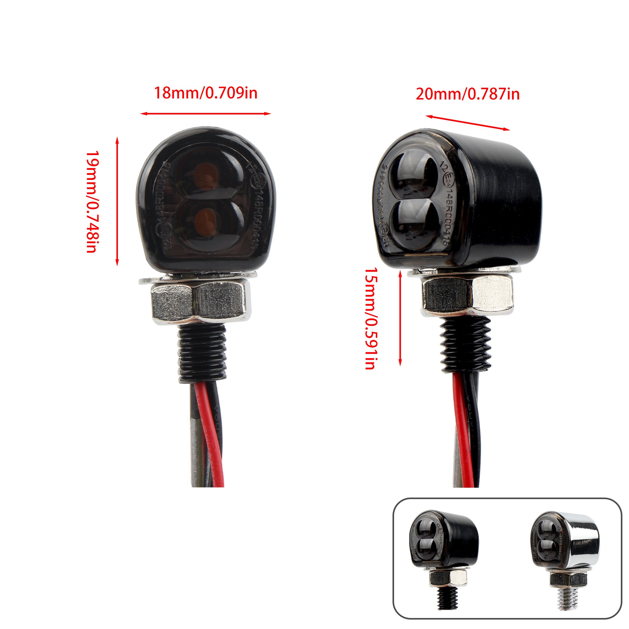 8mm Motorcycle Mini Led Turn Signal Indicators Blinker Lights Motorbike Flasher Signal Lamp For Harley Cafe Racer