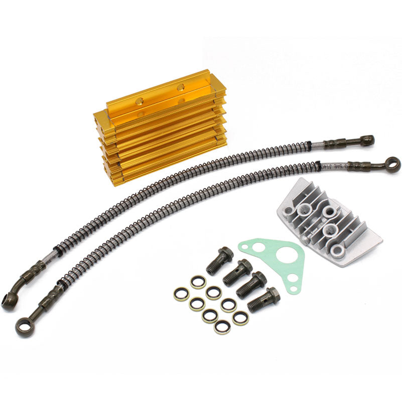 Motorcycle CNC Oil Cooler Kit Radiator Aluminium Adapter Engine Cylinder Cover Cooling for ATV Pit Dirt Bike Motocross 50CC-110c