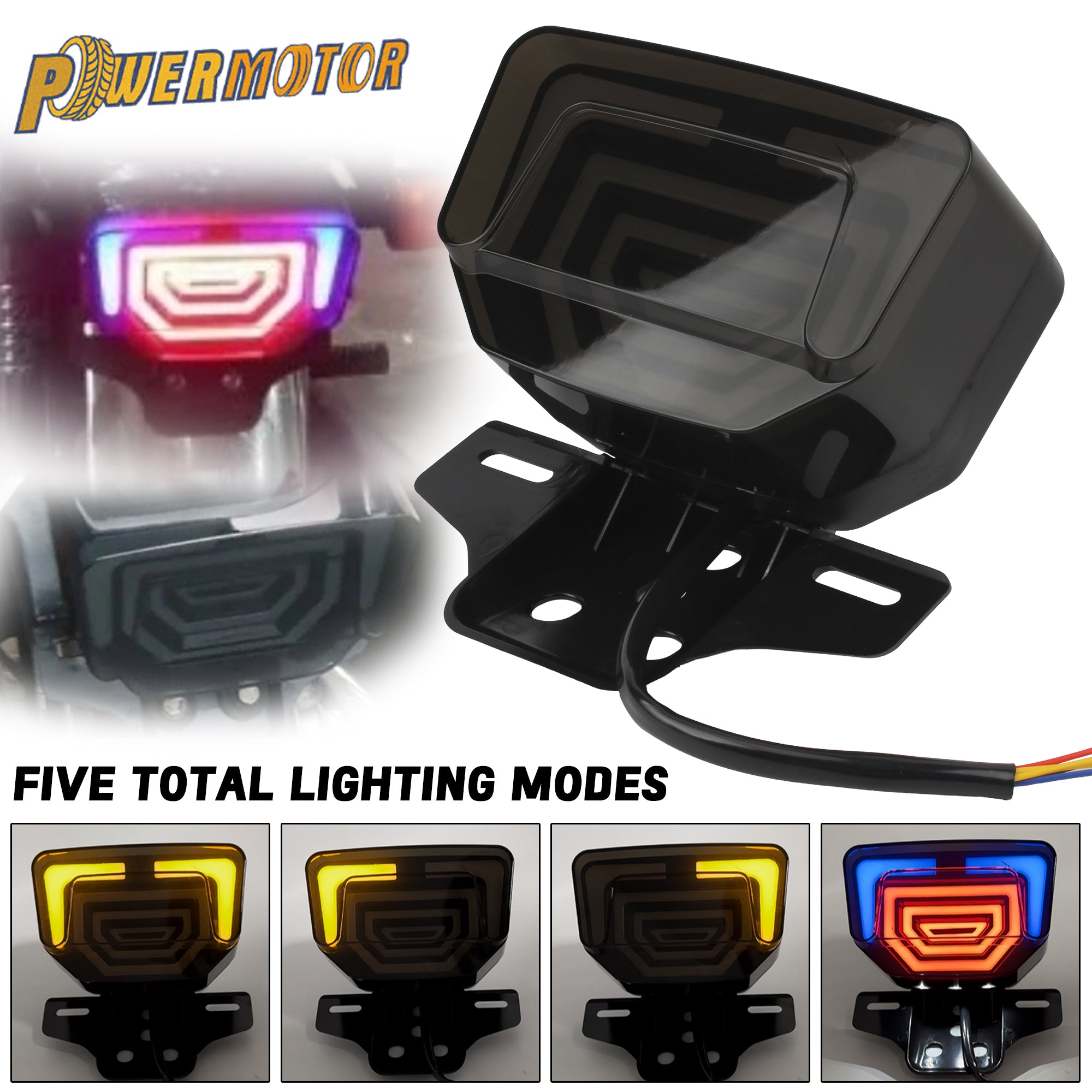 Powermotor Motorcycle LED Tail Light Brake Light Lamp Stop Turn Direction Indicator Blinker for TMX125/155 CG125