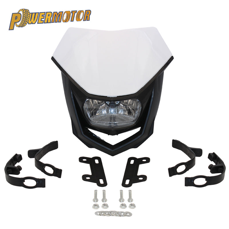 Universal Motorcycle Head Lamp H4 35W Headlight Lighting Dual Sport EndDirt Bike Fairing for Yamaha Honda Yamaha Suzuki Halogen
