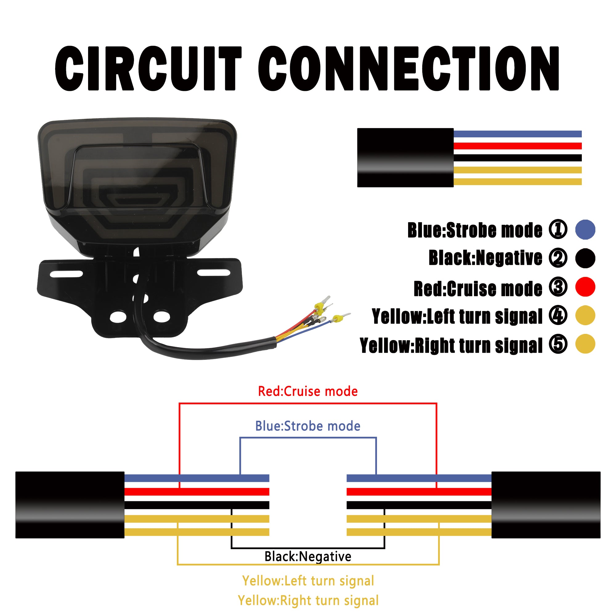 Powermotor Motorcycle LED Tail Light Brake Light Lamp Stop Turn Direction Indicator Blinker for TMX125/155 CG125