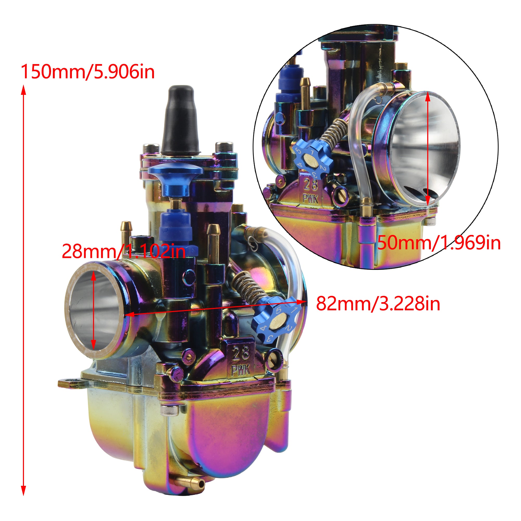 Motorcycle PWK Carburetor 28 30 32 34mm Colorful for Yamaha Honda Kawasaki With Power Jet Dirt Bike Motocross