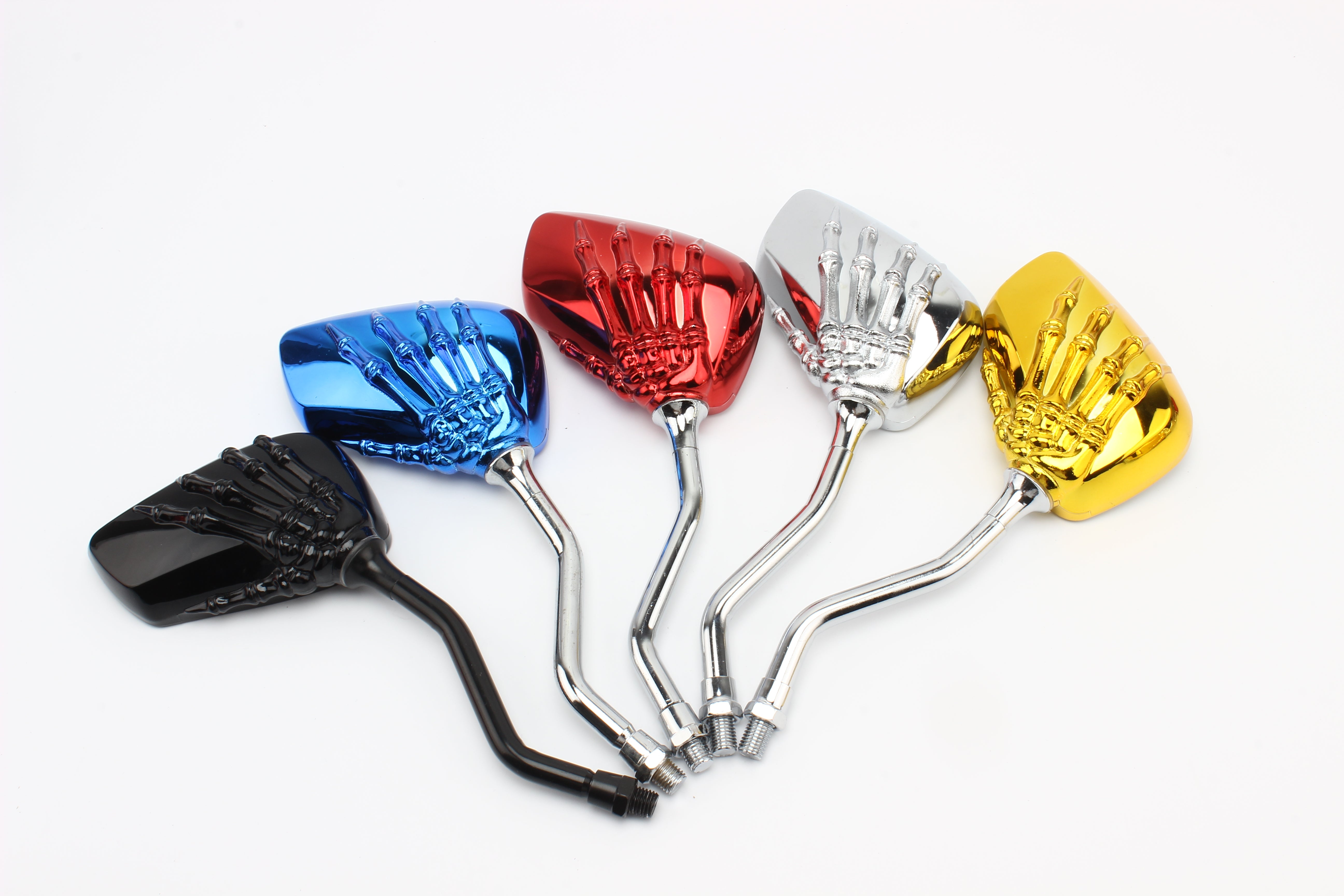 Universal Motorcycle Rearview Mirror With 8mm/10mm Screw Scooter Back Side Mirror Modification Skull Craw Refit Motorbike Side