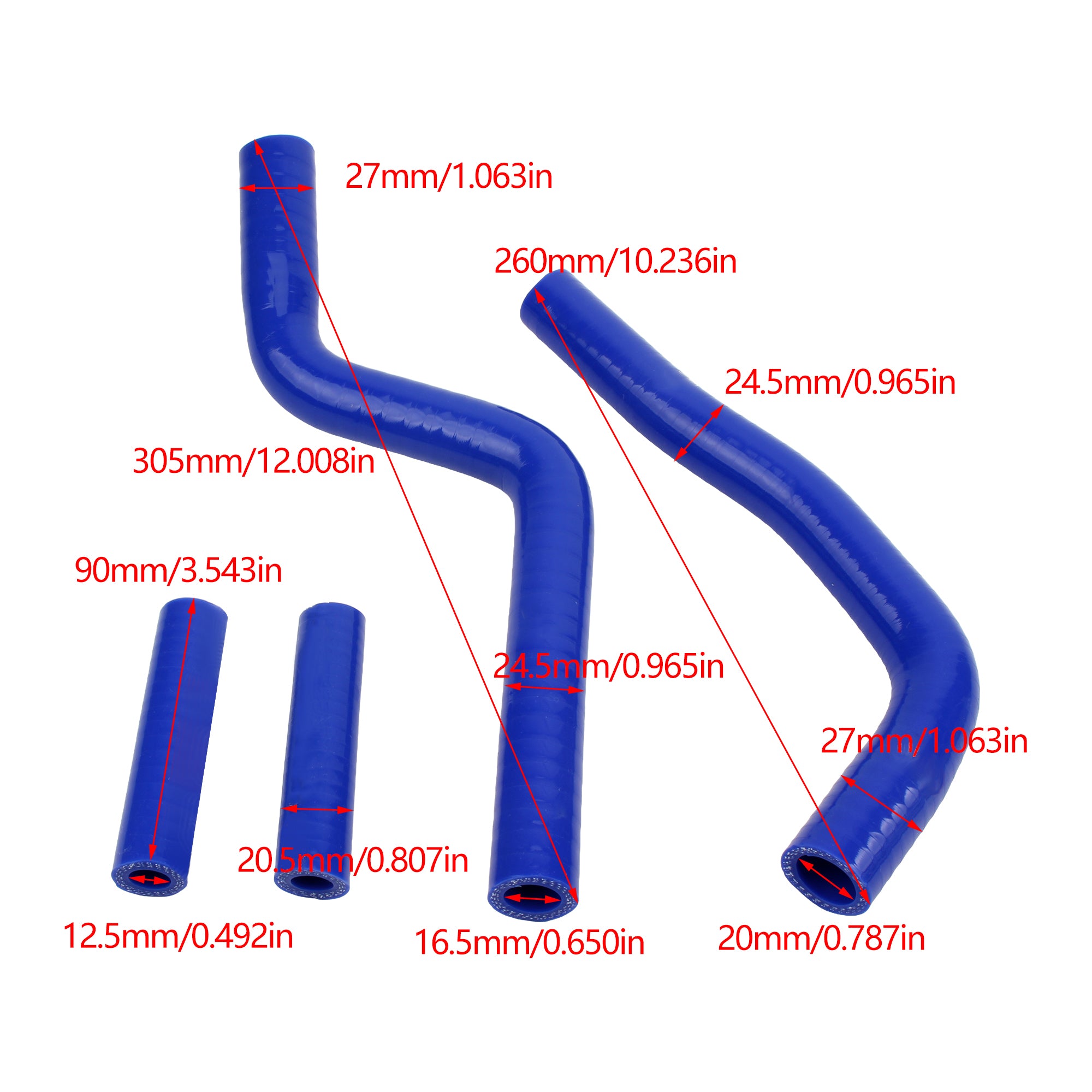 2002-2022 Motorcycle Silicone Radiator Coolant Hose Pipe Set for YAMAHA YZ125 Dirt Pit Bike Radiator Hose Enduro