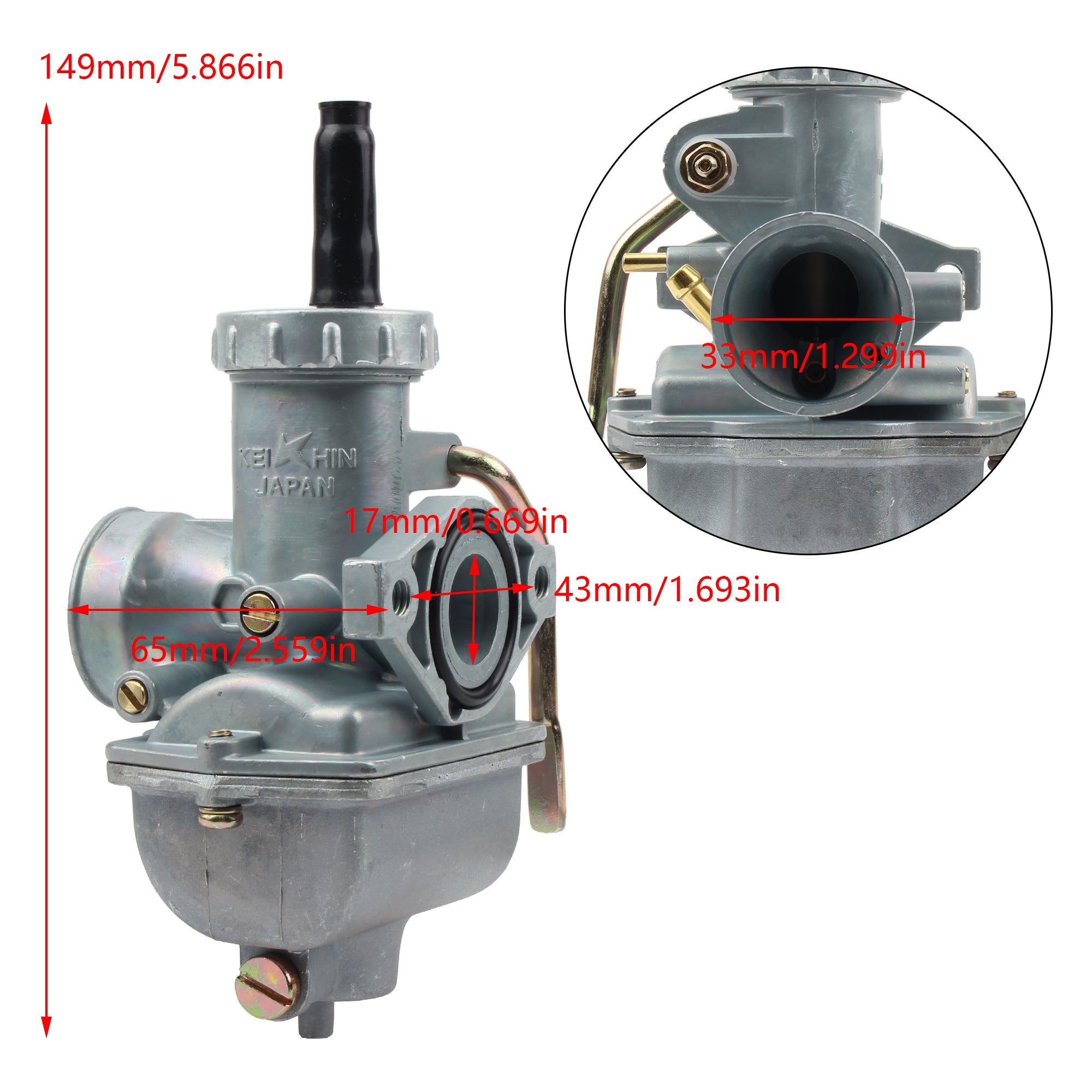 Motorcycle PZ16 16mm Carburetor Hand Choke for KEIHIN Honda Redcat 50cc 70cc 90cc ATV Quad Go Kart Carburador Moto