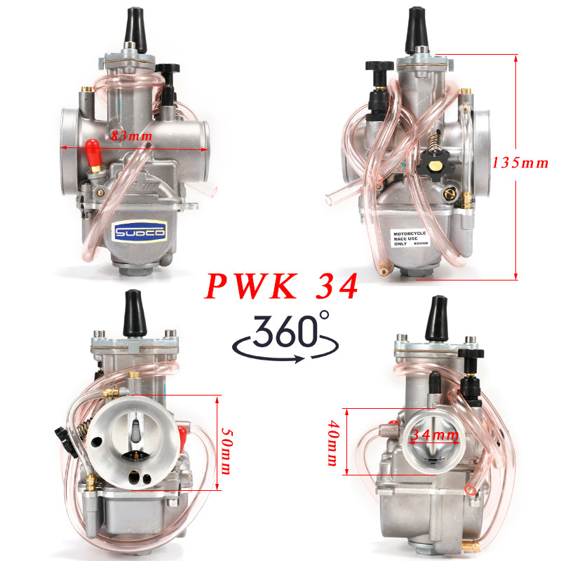 Motorcycle 2T 4T Engine PWK 28 30 32 34mm Carburetor 10cm for Carburador for Yamaha Suzuki Motor Honda 150cc 75~250cc Dirt Bike
