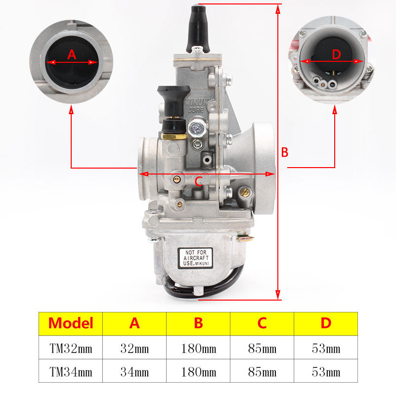 Carburetor Vergaser Carb TM28 TM30 Flat Slide 34mm Carburetor Spigot TM34-2 42-6100 TM-32 Rep for Mikuni Honda 250 LT250 Racing