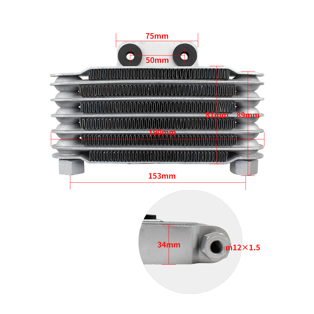 Universal Oil Radiator Cooler Motorcycle Cooling System Aluminum for Honda Yamaha Pocket Dirt Pit Bike 125cc Motocross Enduro